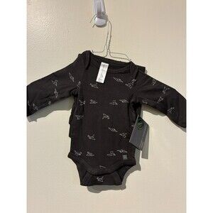 NWT Modern Moments Black Paper Swans Viscose Bodysuit & Leggings Outfit - NB